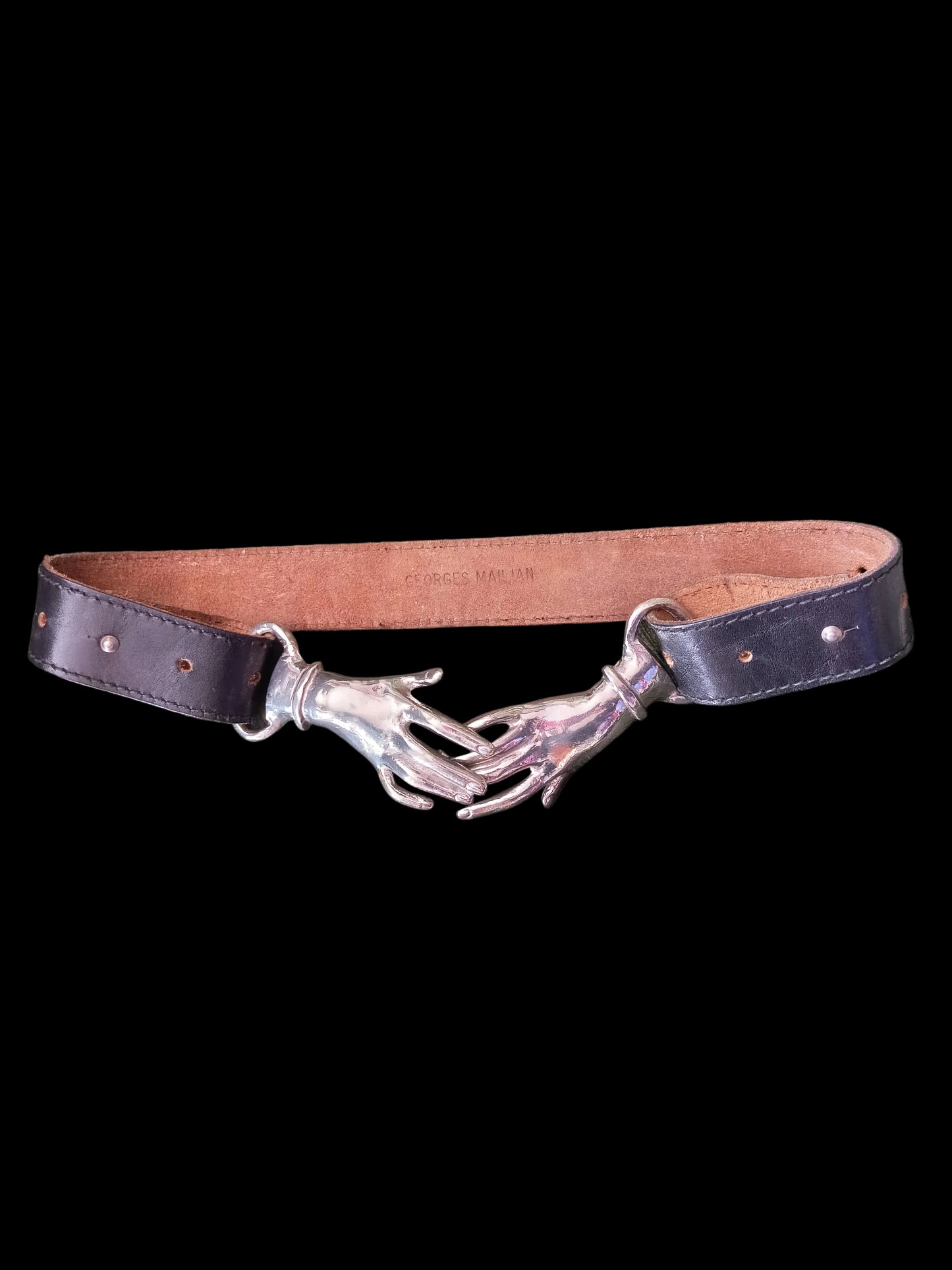Georges Mailian Silver-tone Clasping Hands Belt