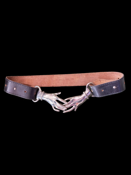 Georges Mailian Silver-tone Clasping Hands Belt
