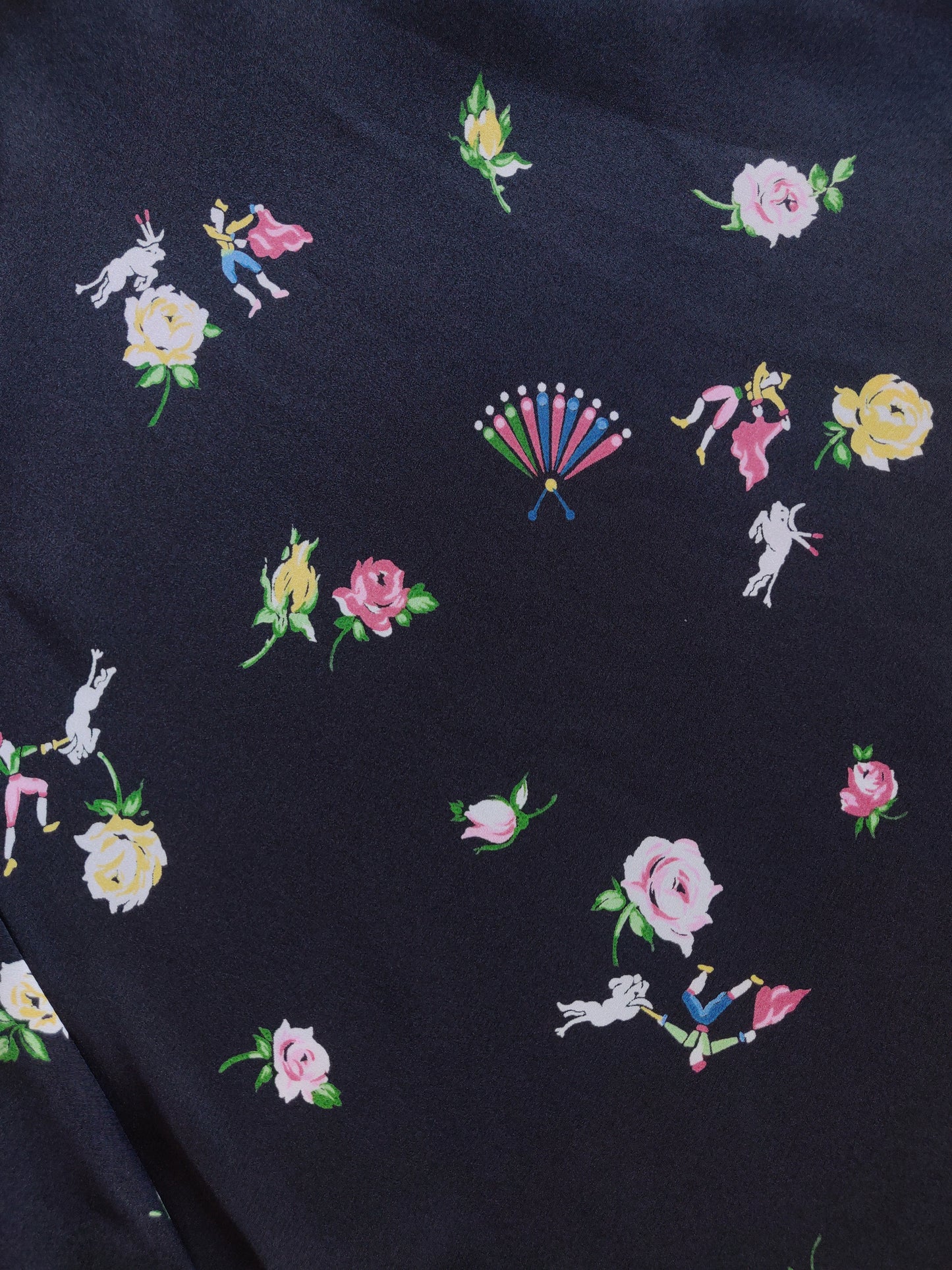 1980s Norma Kamali Matador Print Fishtail Skirt