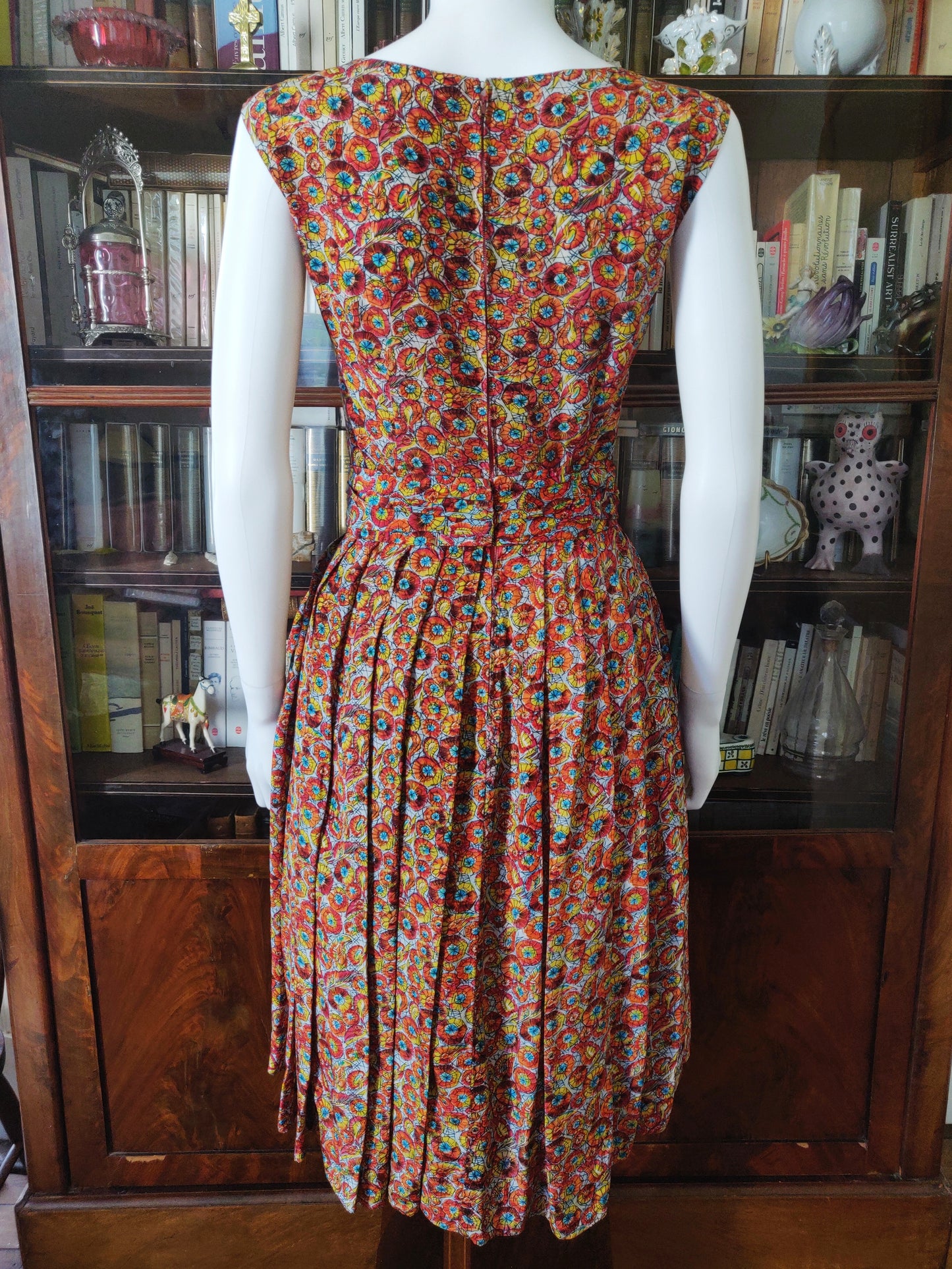 1950s Colorful Kaleidoscope Day Dress