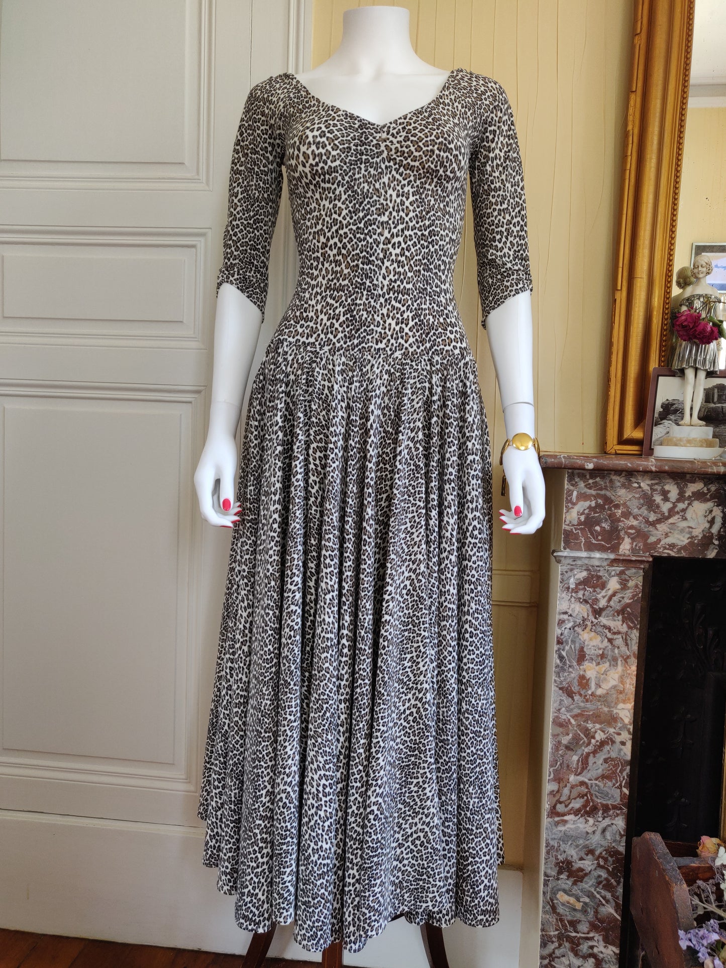 1980s Norma Kamali Leopard Dress