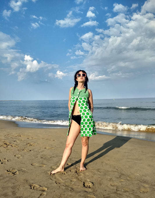 1960s French Beach Cover Up Dress