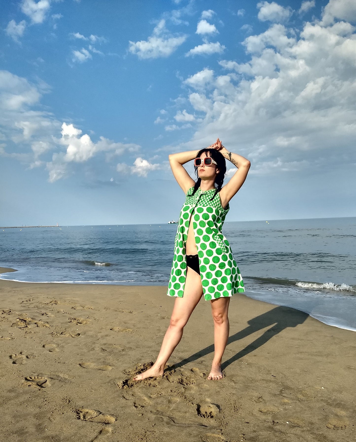 1960s French Beach Cover Up Dress
