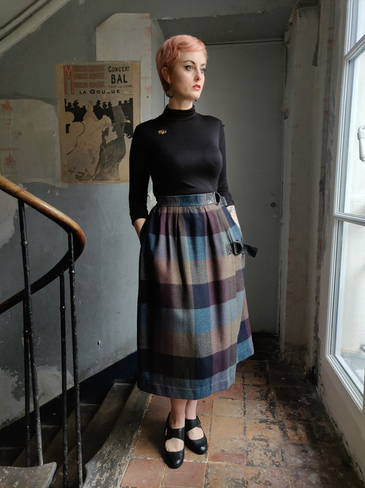 1984 Yves Saint Laurent Plaid Skirt