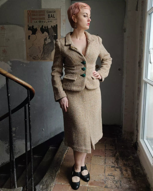 1940s-Style Hand Made Skirt Suit