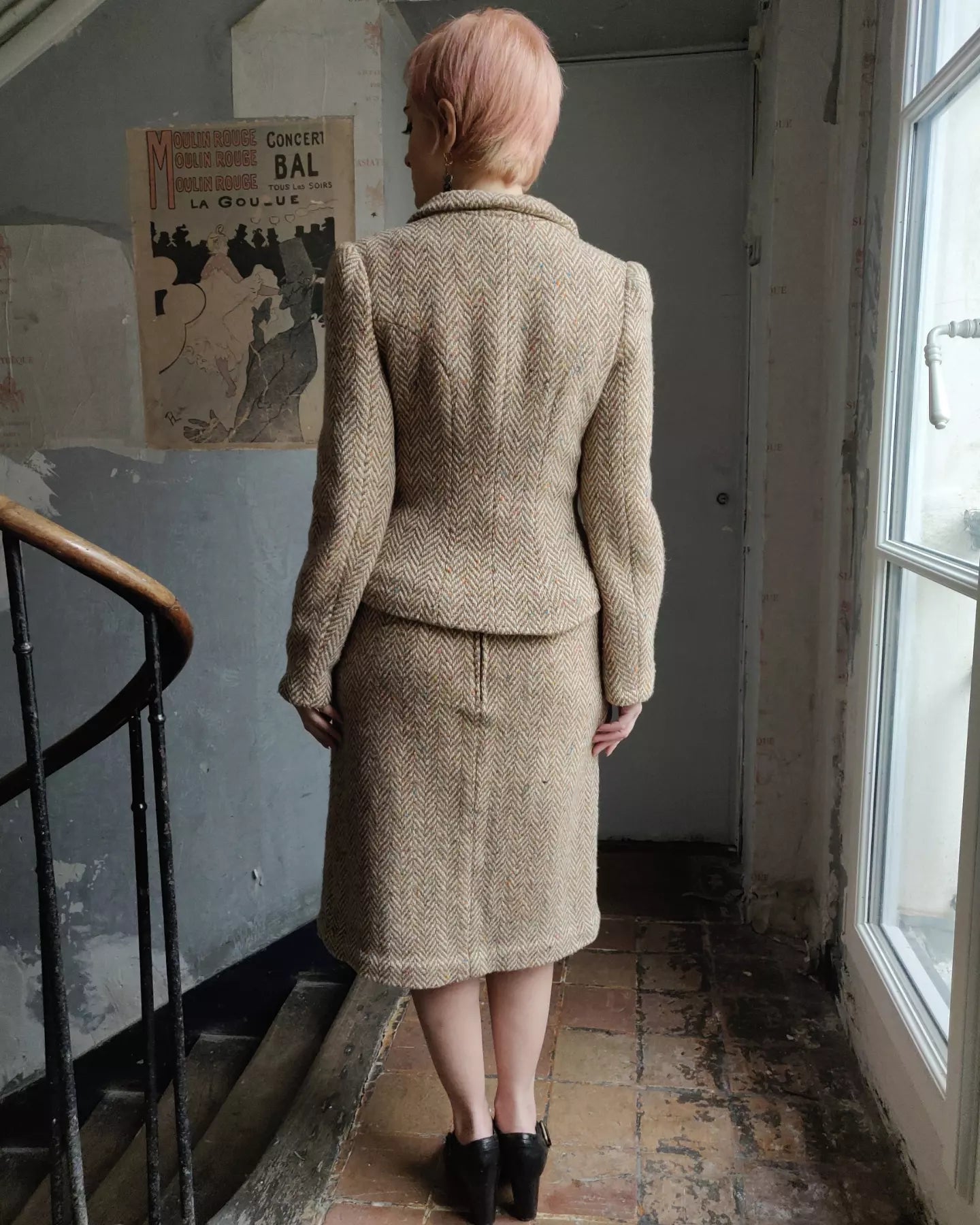 Vintage tweed on sale skirt suit