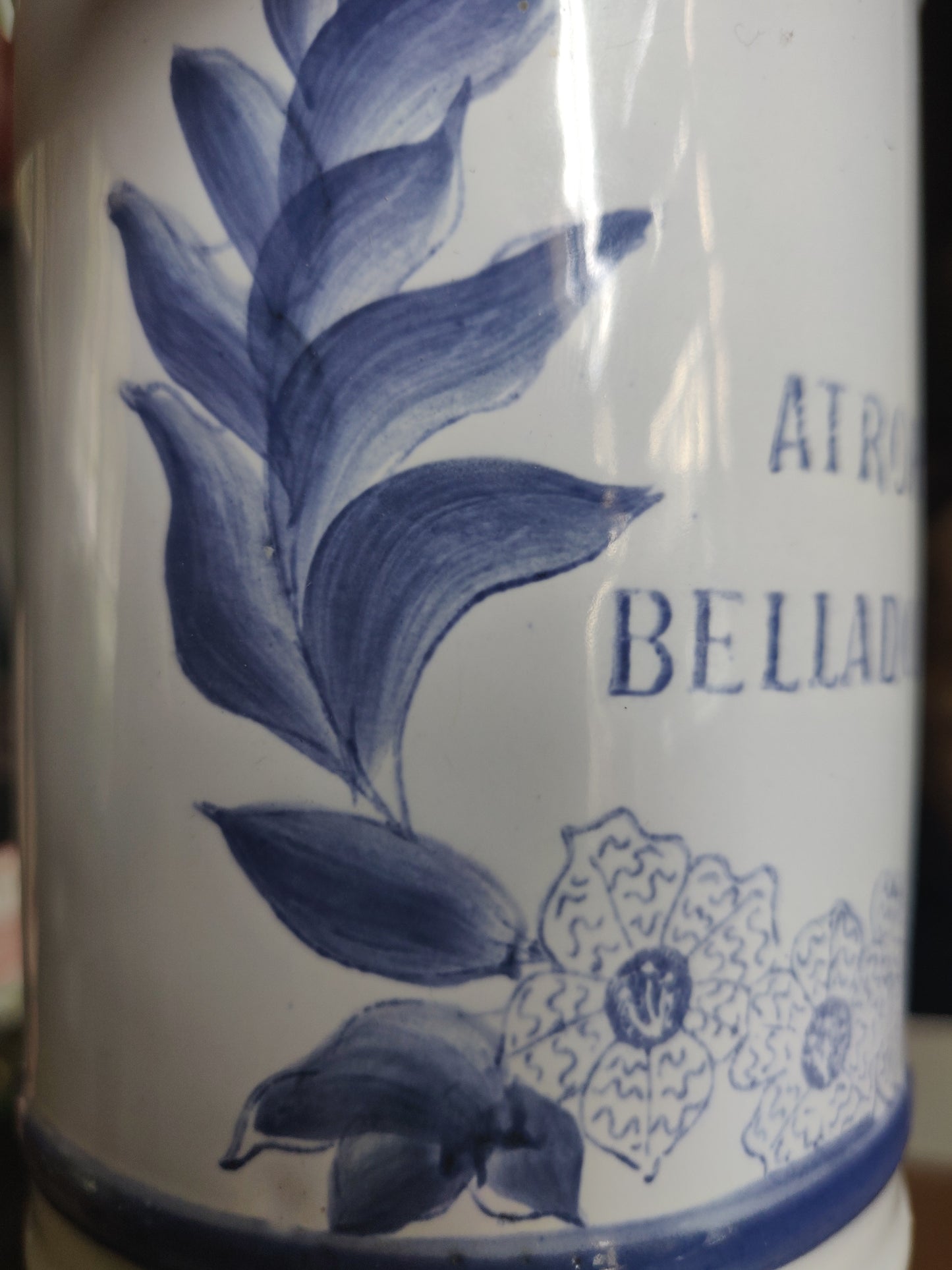 1960s French Apothecary Jar Atropa Belladonna