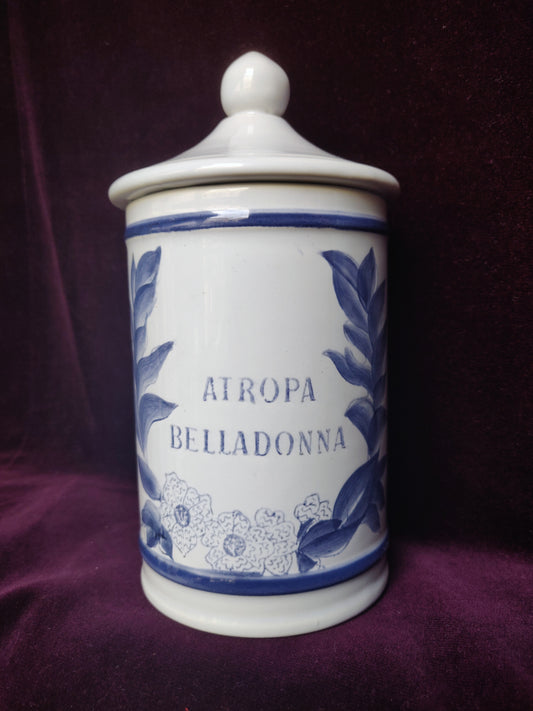 1960s French Apothecary Jar Atropa Belladonna