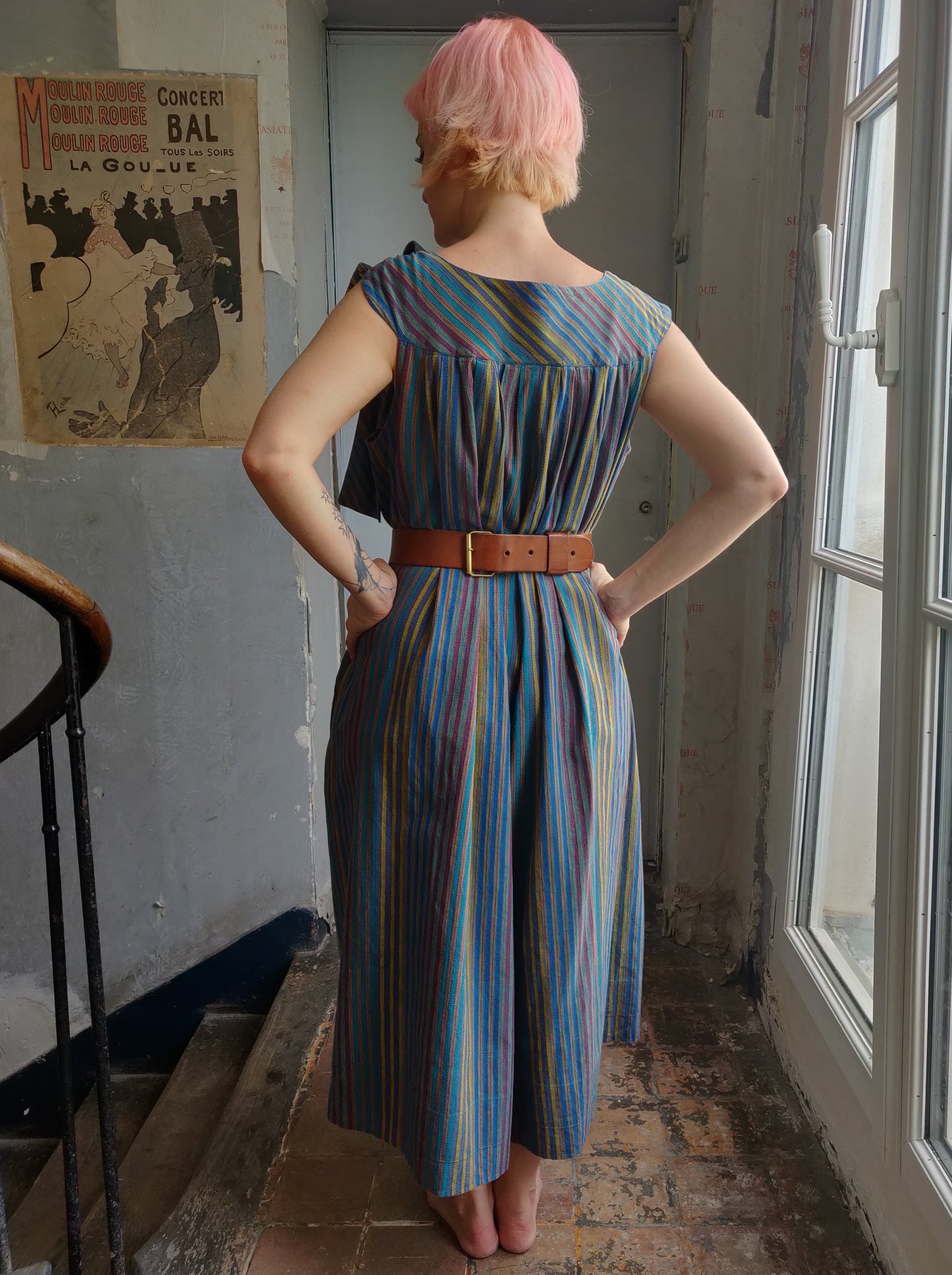 1970s Striped Lanvin Summer Dress with Pockets