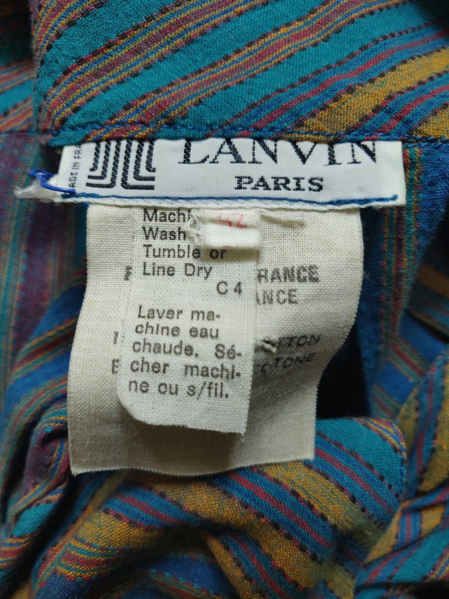 1970s Striped Lanvin Summer Dress with Pockets