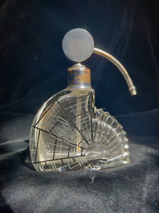 1930s Art Déco Czech Crystal Perfume Bottle
