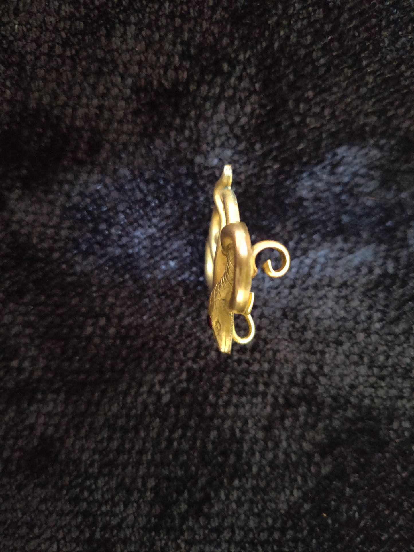 1890s Art Nouveau Gold Snake Brooch / Pendant - Victorian Era French Jewelry