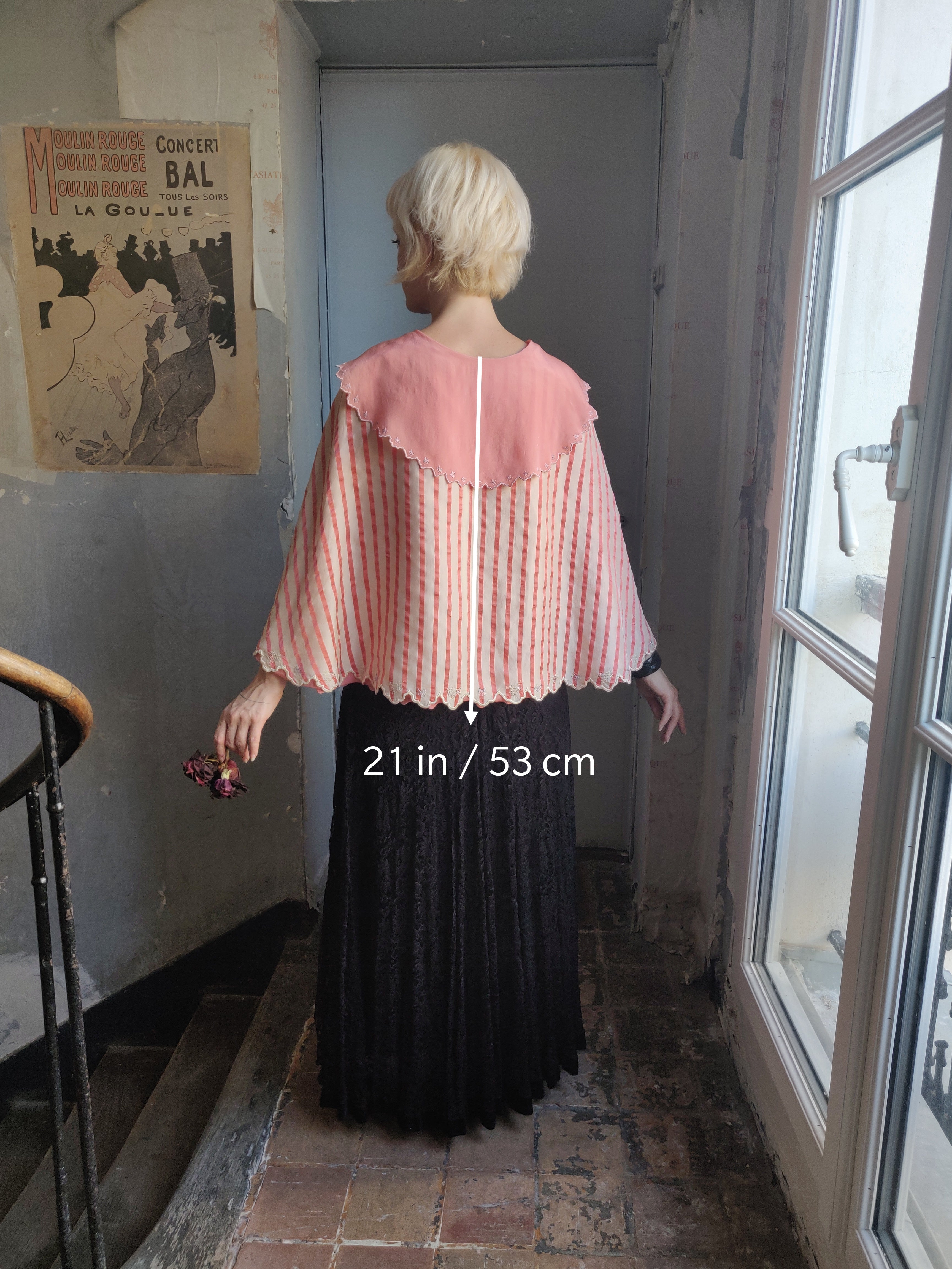 1930s French Silk Reversible Capelet / Liseuse / Bed Jacket