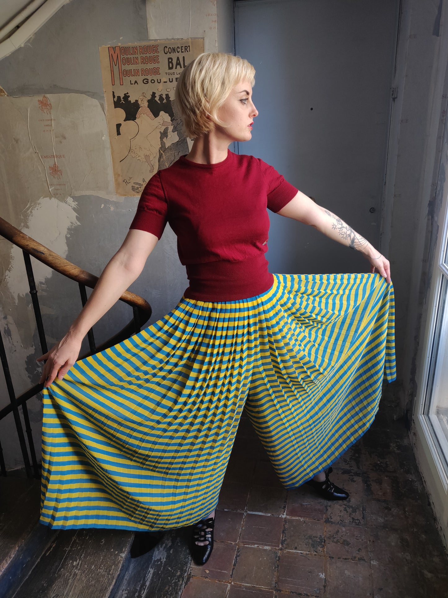 Louis Féraud Pleated Culottes / Palazzo Pants