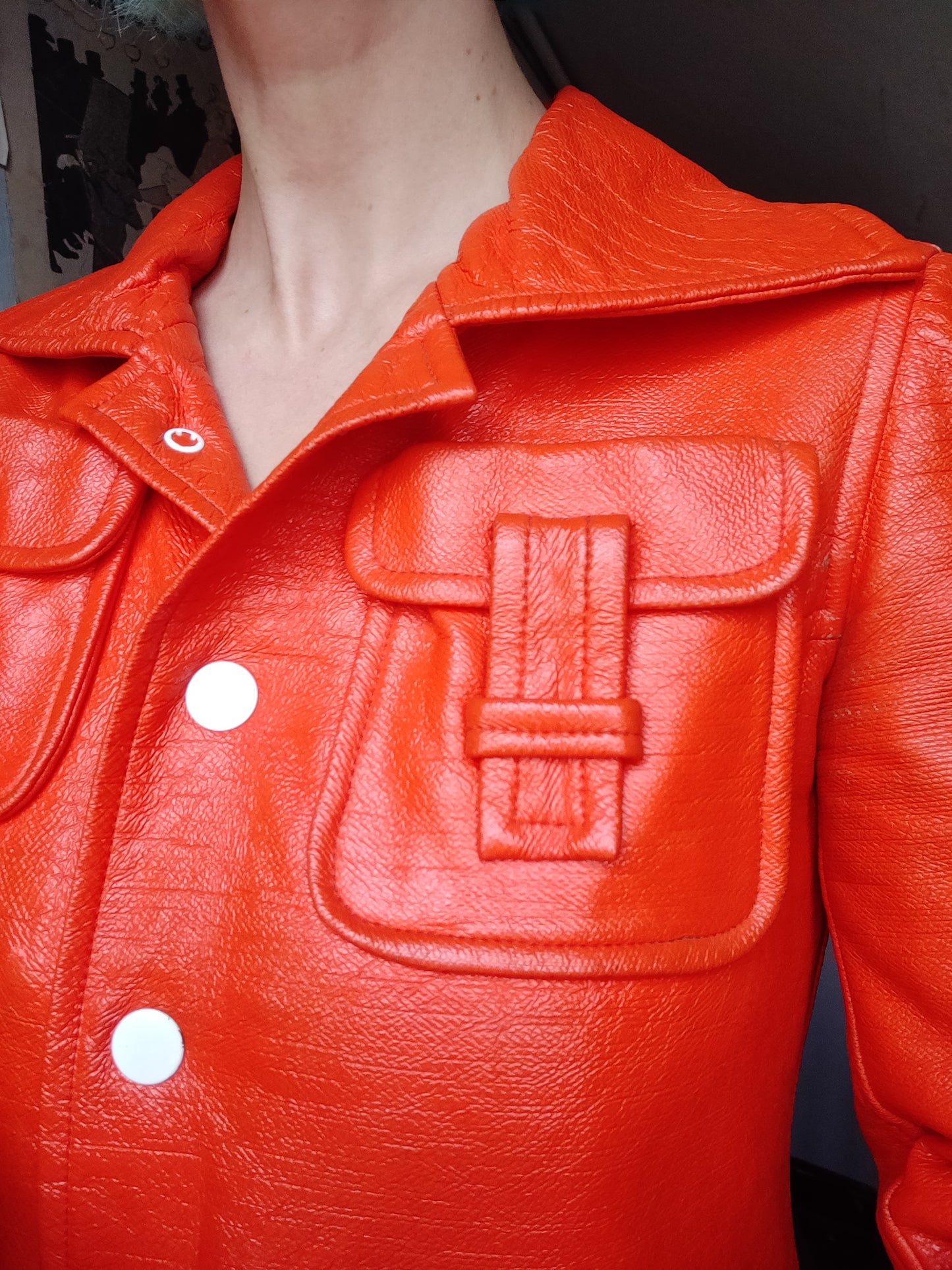 1960s Courrèges Orange Vinyl Jacket