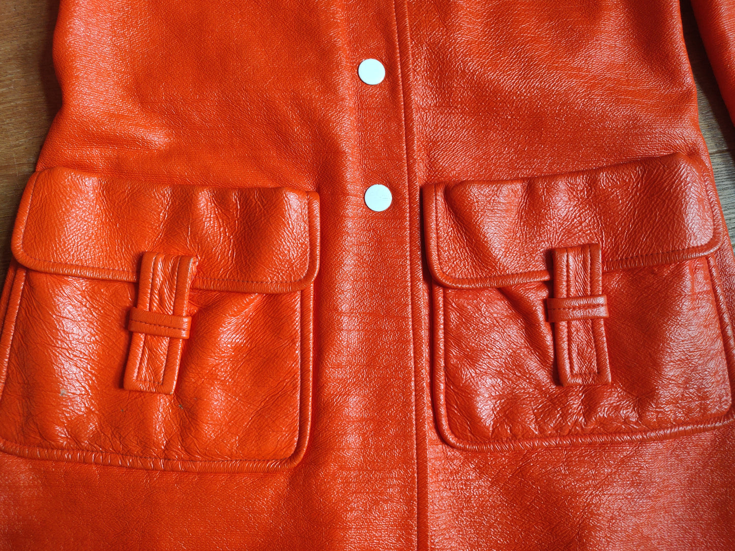 1960s Courrèges Orange Vinyl Jacket