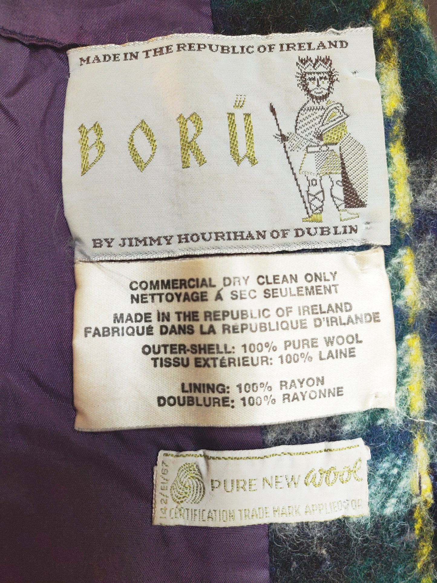 1960s Jimmy Hourihan Ború Irish Wool Hooded Cape