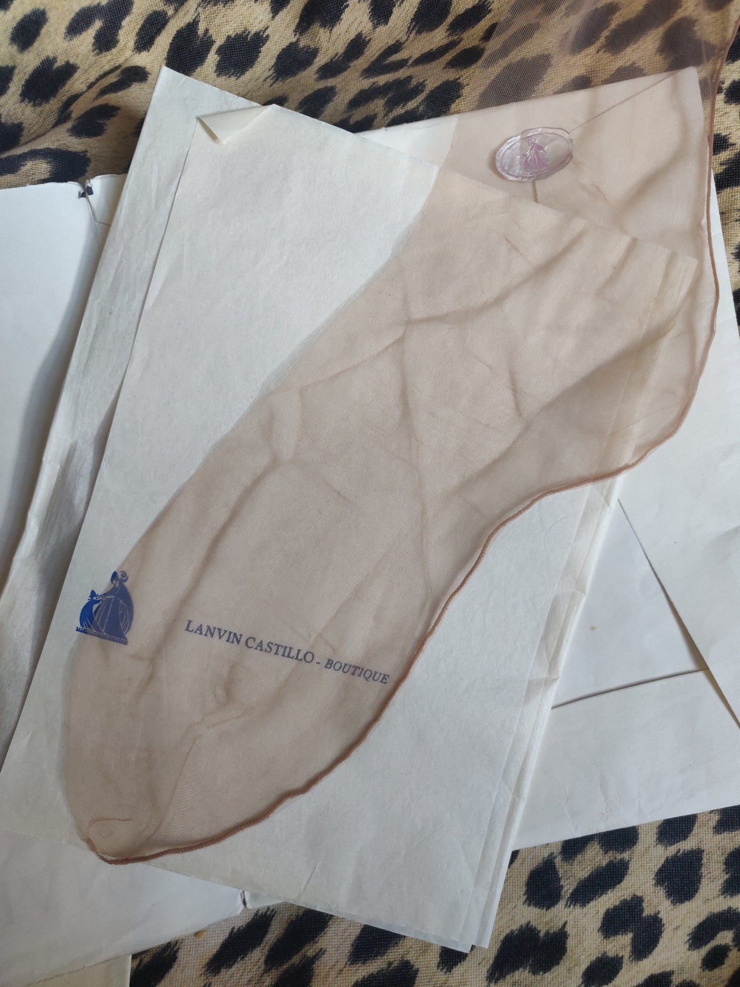 1950s Deadstock Lanvin Castillo Stockings with René Gruau Artwork Packaging