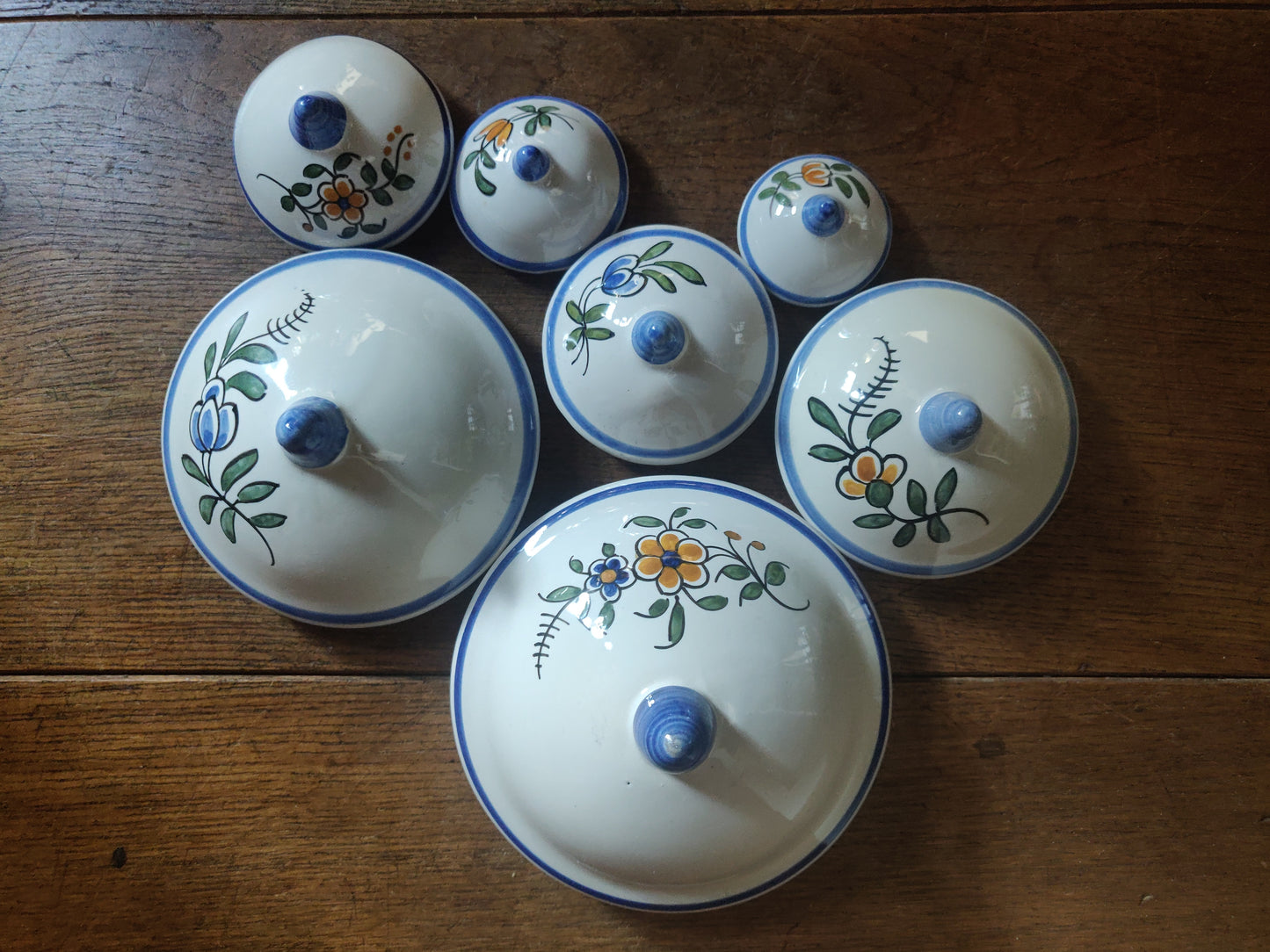 Rare Set of 7 French Apothecary Jars