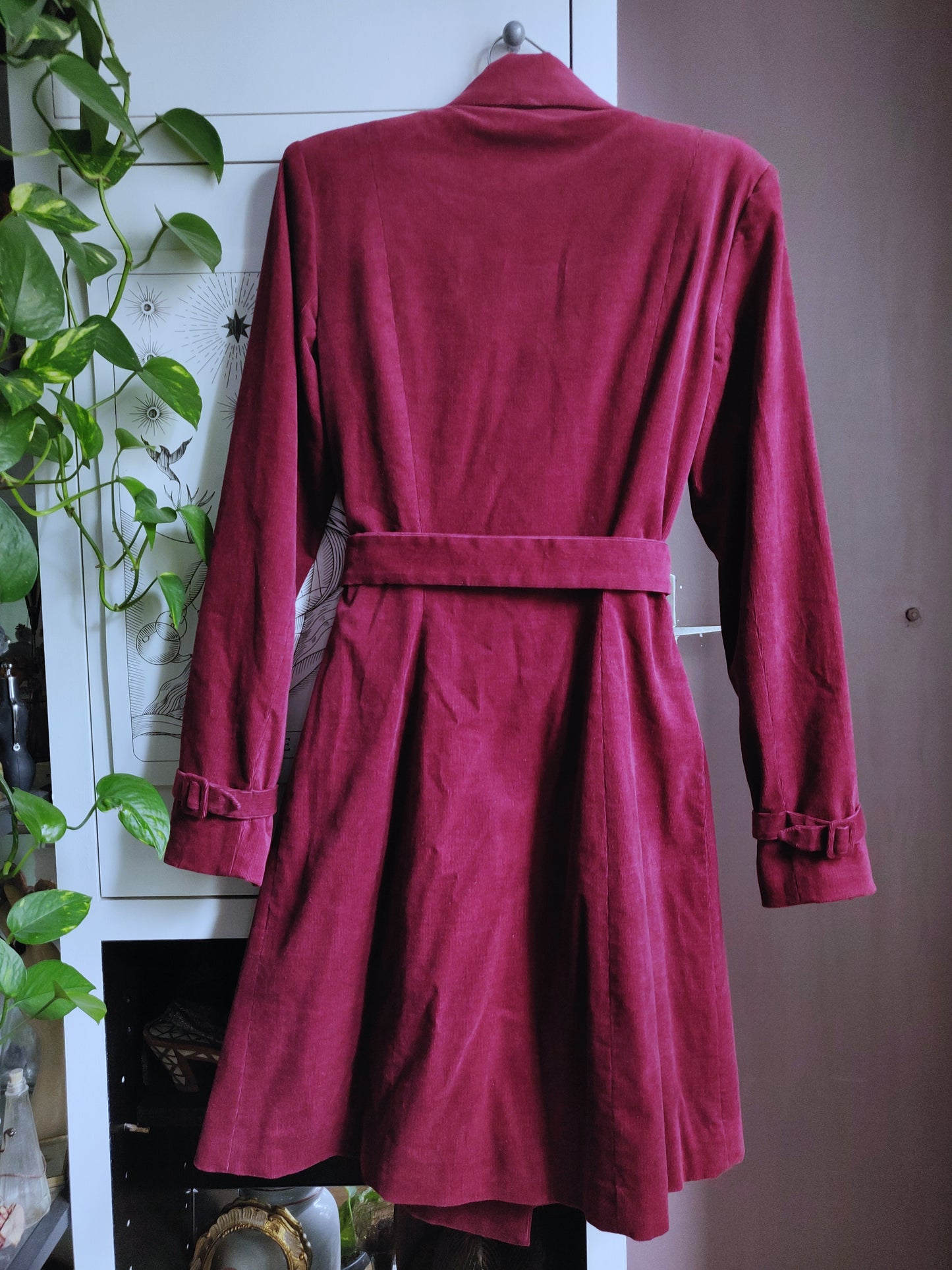Betsey Johnson Embroidered Corduroy Coat