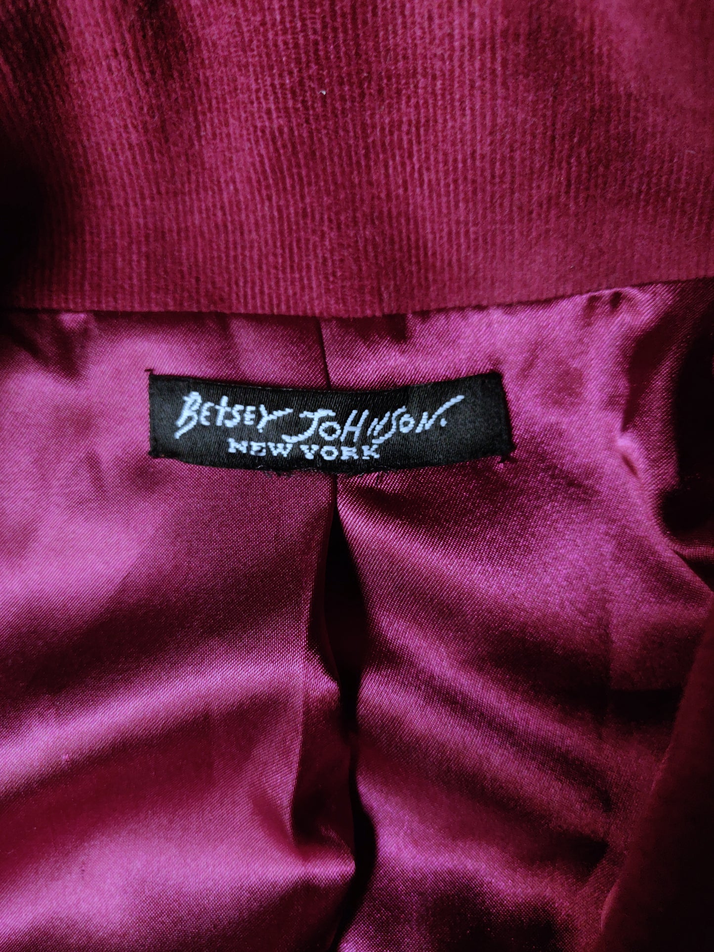 Betsey Johnson Embroidered Corduroy Coat
