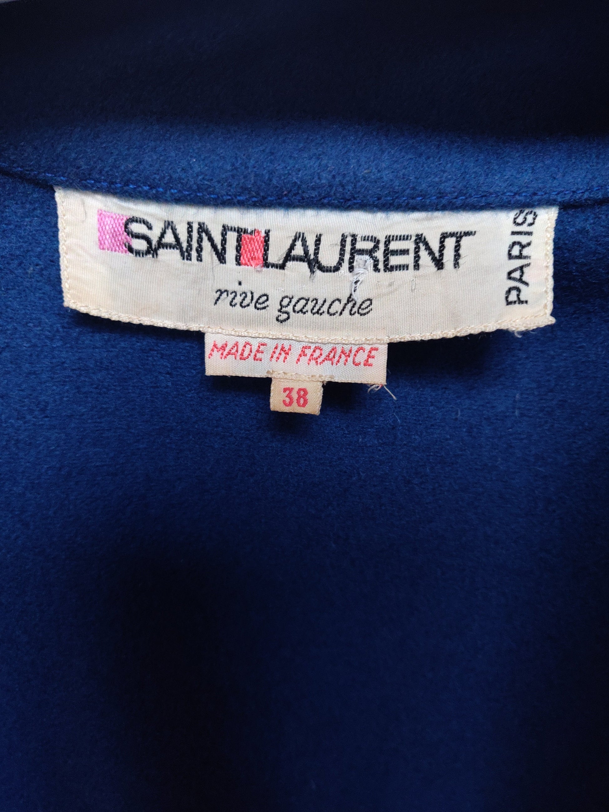 1969 / 1970 Yves Saint Laurent Blue Mohair Cape - Rare Early Label