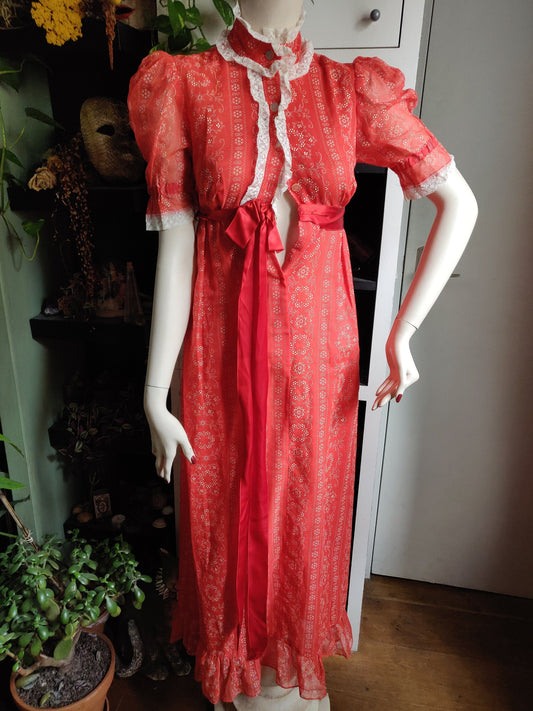 60s / 70s Baby Doll Maxi Dress