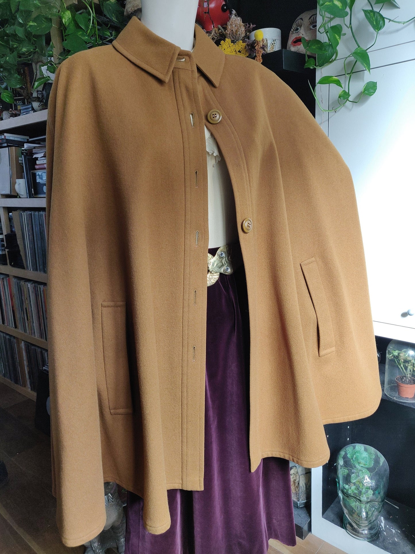 1970s Saint Laurent Rive Gauche Cape - Mohair - Camel Tone