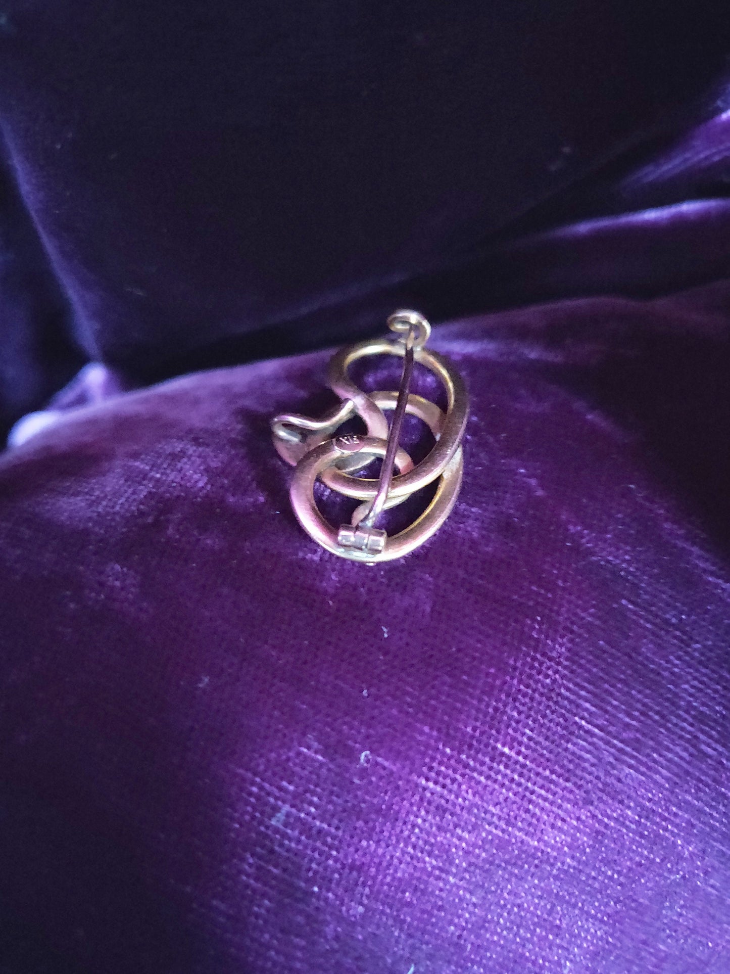 1890s Art Nouveau Gold-filled Snake Brooch - Victorian Snake Brooch - French Antique Jewellery